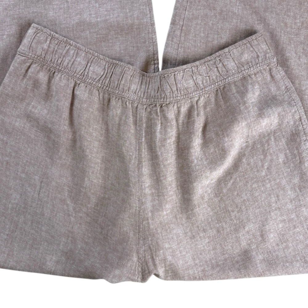 Sigrid Olsen Warm Taupe Linen Blend Wide Leg Palazzo Pants Cropped Pull On XL πΏβ¨ - Picture 6 of 9